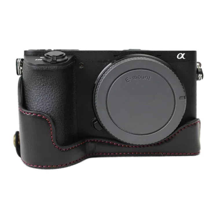 ฐานเคสกล้องหนัง PU ครึ่งตัวเกลียว 1/4 นิ้ว สำหรับ Sony ILCE-A6500 / A6500, สำหรับ Sony ILCE-A6500 / A6500