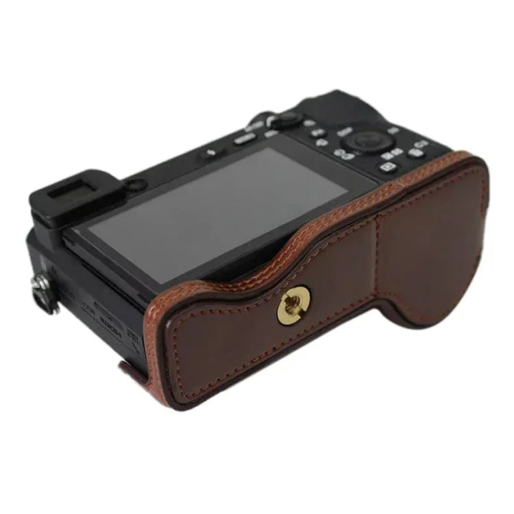 ฐานเคสกล้องหนัง PU ครึ่งตัวเกลียว 1/4 นิ้ว สำหรับ Sony ILCE-A6500 / A6500, สำหรับ Sony ILCE-A6500 / A6500