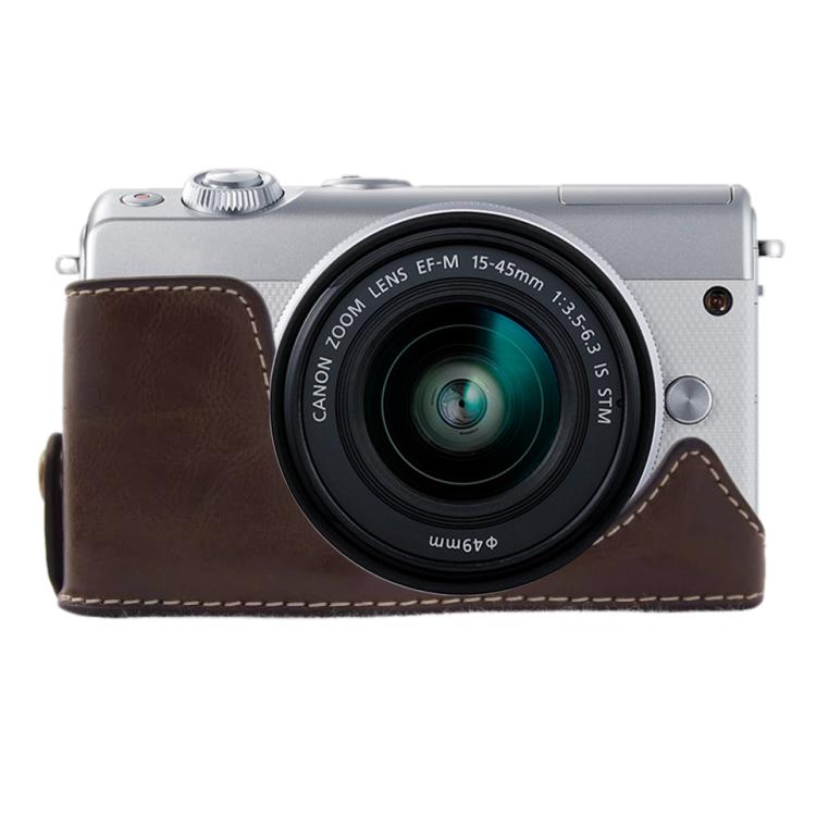 ฐานเคสกล้องหนัง PU ครึ่งตัวเกลียว 1/4 นิ้ว สำหรับ Canon EOS M100, สำหรับ Canon EOS M100