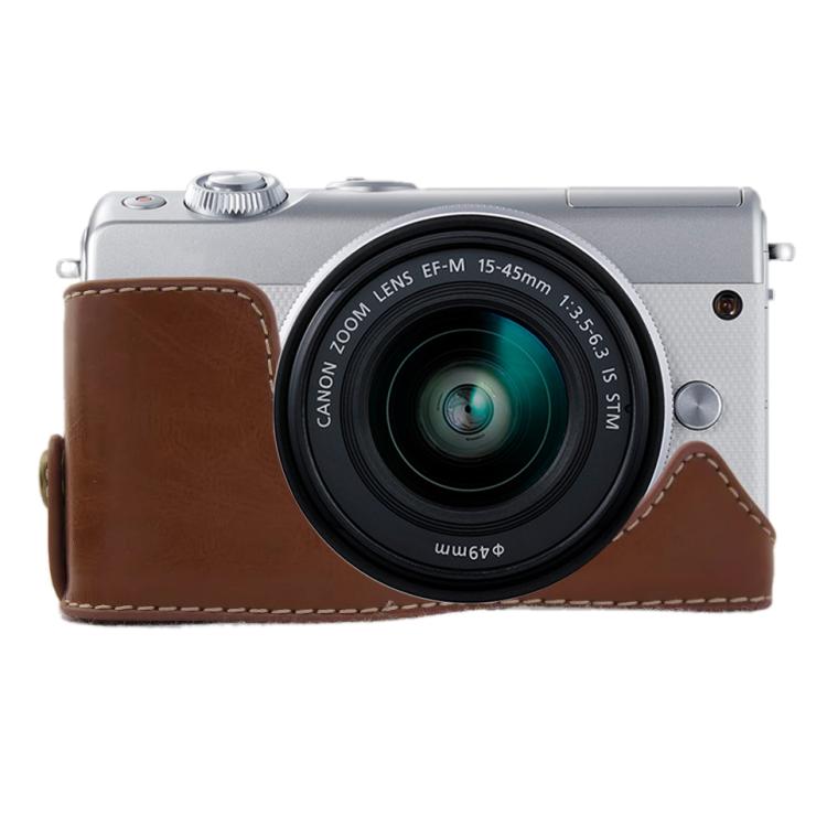 ฐานเคสกล้องหนัง PU ครึ่งตัวเกลียว 1/4 นิ้ว สำหรับ Canon EOS M100, สำหรับ Canon EOS M100
