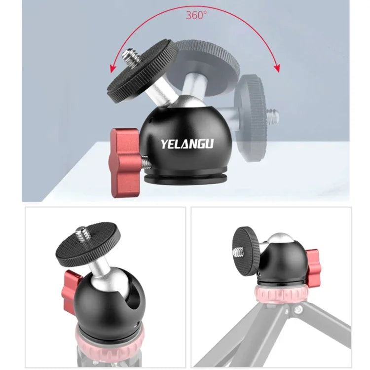 รางสไลด์ YELANGU L60E 60 ซม. + วีลลี่วิดีโอ L4 3 ล้อพร้อมที่หนีบโทรศัพท์ & หัวบอล, L60E+L4X+PC03+T1