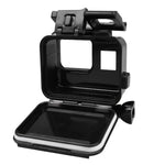 2 in 1 ฝาหลังหน้าจอสัมผัส GoPro HERO5 + เคสกันน้ำ 45 ม. (ไม่ต้องถอดเลนส์เมื่อติดตั้ง) พร้อมตะขอและฐานยึดสกรู, ไม่ต้องถอดเลนส์