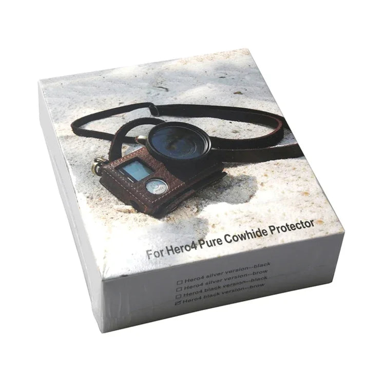 เคสหนังแท้ลายลิ้นจี่สำหรับ GoPro HERO4 พร้อมสายสะพาย, ลายลิ้นจี่ (สีน้ำตาล)