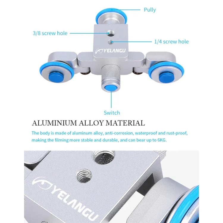 รถล้อกล้อง YELANGU L3 Autodolly สไลเดอร์รางไฟฟ้า, รับน้ำหนัก: 6 กก., Autodolly L3