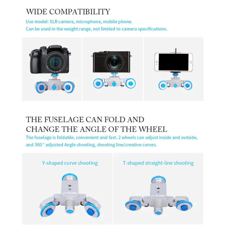 รถล้อกล้อง YELANGU L3 Autodolly สไลเดอร์รางไฟฟ้า, รับน้ำหนัก: 6 กก., Autodolly L3