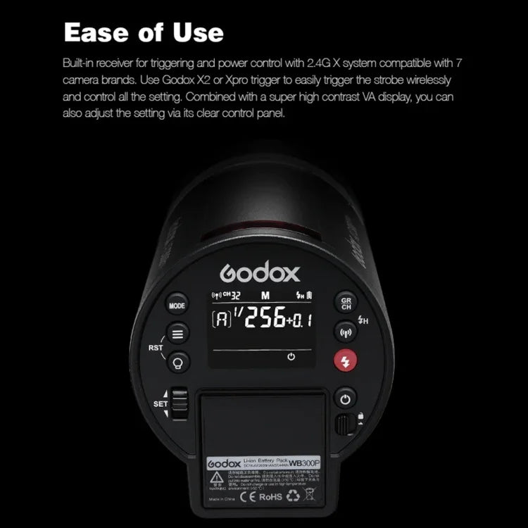 ชุดแฟลชพกพา Godox AD300 Pro 300Ws TTL HSS สำหรับถ่ายภาพกลางแจ้ง, AD300 Pro