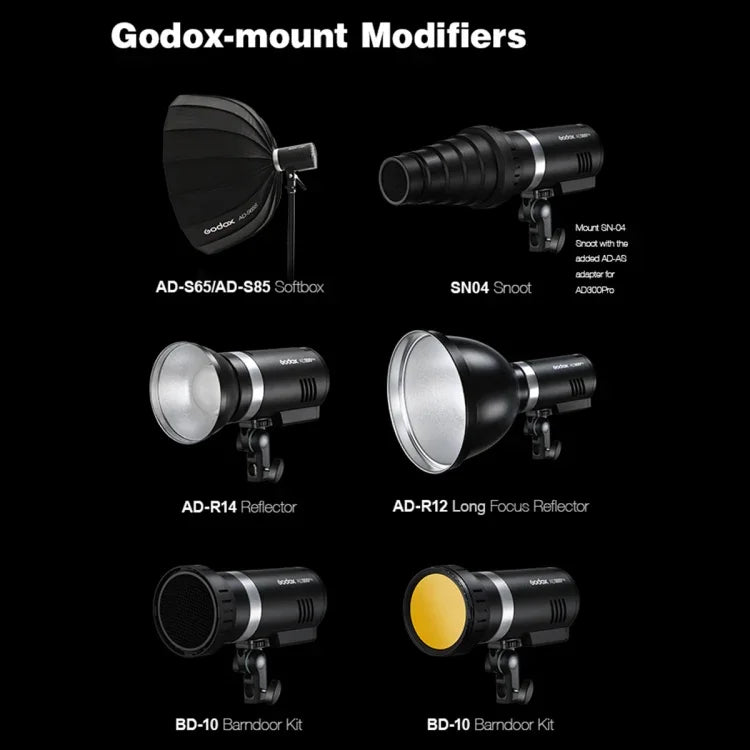 ชุดแฟลชพกพา Godox AD300 Pro 300Ws TTL HSS สำหรับถ่ายภาพกลางแจ้ง, AD300 Pro