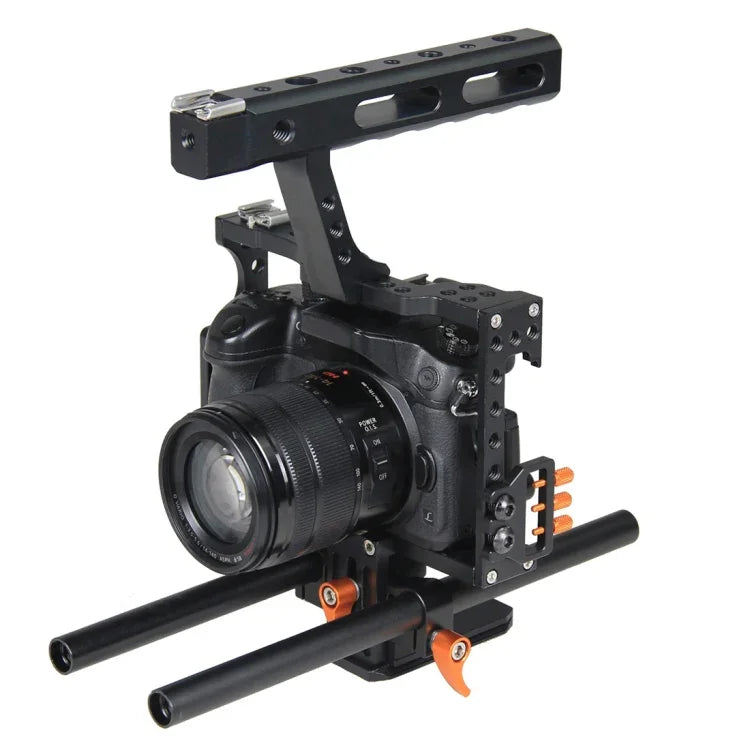 YELANGU YLG0904A กรงจับกล้องวิดีโอแบบด้ามจับสำหรับ Panasonic Lumix DMC-GH4 / Sony A7 & A7S & A7R & A7RII & A7SII
