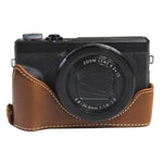 ฐานเคสหนัง PU ครึ่งตัวพร้อมเกลียว 1/4 นิ้วสำหรับ Canon G7 X Mark III / G7 X3, สำหรับ Canon G7 X Mark III / G7 X3, สำหรับ Canon G7 X Mark III