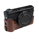ฐานเคสหนัง PU ครึ่งตัวพร้อมเกลียว 1/4 นิ้วสำหรับ Canon G7 X Mark III / G7 X3, สำหรับ Canon G7 X Mark III / G7 X3, สำหรับ Canon G7 X Mark III