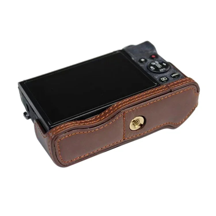 ฐานเคสหนัง PU ครึ่งตัวพร้อมเกลียว 1/4 นิ้วสำหรับ Canon G7 X Mark III / G7 X3, สำหรับ Canon G7 X Mark III / G7 X3, สำหรับ Canon G7 X Mark III