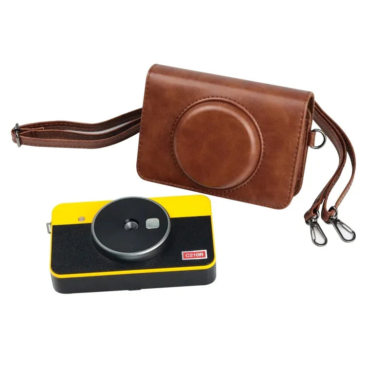 เคสหนัง PU แบบเต็มตัวพร้อมสายสะพาย สำหรับ Kodak Mini Shot2 Retro / C210R instax, สำหรับ Kodak Mini Shot2 Retro / C210R