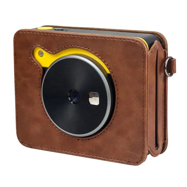 เคสหนัง PU แบบเต็มตัวพร้อมสายสะพาย สำหรับ Kodak Mini Shot 3 Square Retro / C300R instax, สำหรับ Kodak Mini Shot 3 Square Retro / C300R
