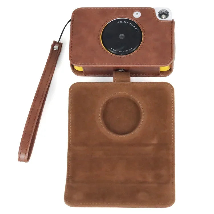 เคสหนัง PU แบบเต็มตัวพร้อมสายสะพาย สำหรับ Kodak PRINTOMATIC, สำหรับ Kodak PRINTOMATIC