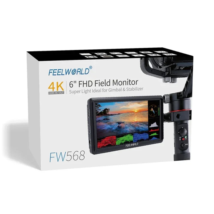 จอมอนิเตอร์กล้อง DSLR FEELWORLD FW568 V3 ขนาด 6 นิ้ว 3D LUT, IPS Full HD 1920 x 1152, รองรับ HDMI เข้า-ออก พร้อมแขนปรับเอียง
