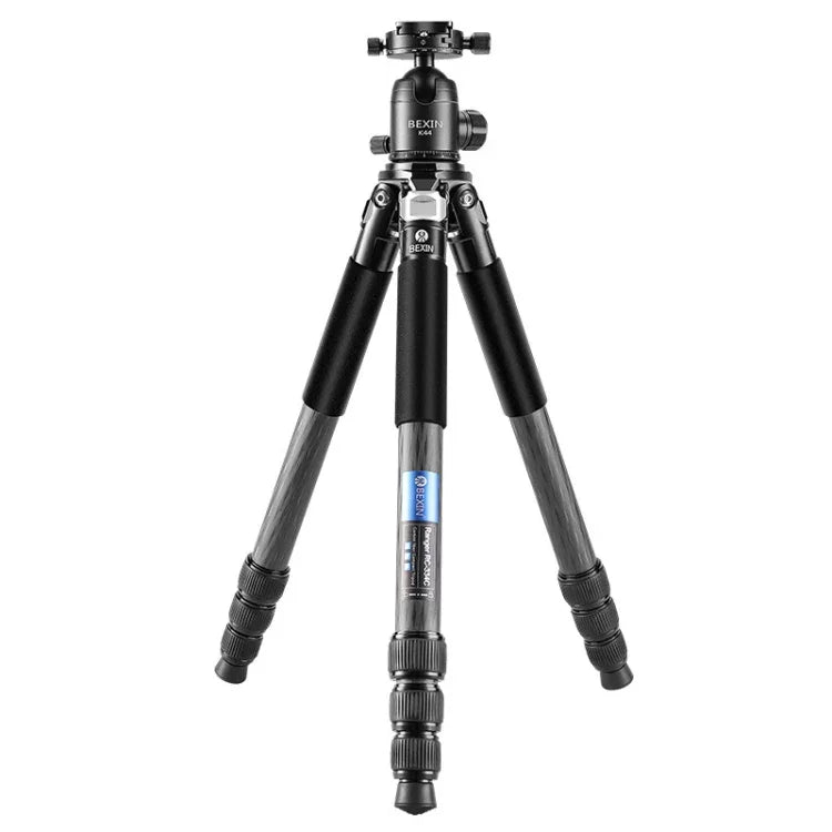 ขาตั้งกล้องคาร์บอนไฟเบอร์พับได้แบบพกพา BEXIN RC334 พร้อมหัวบอลพาโนรามา K44, RC334+K44