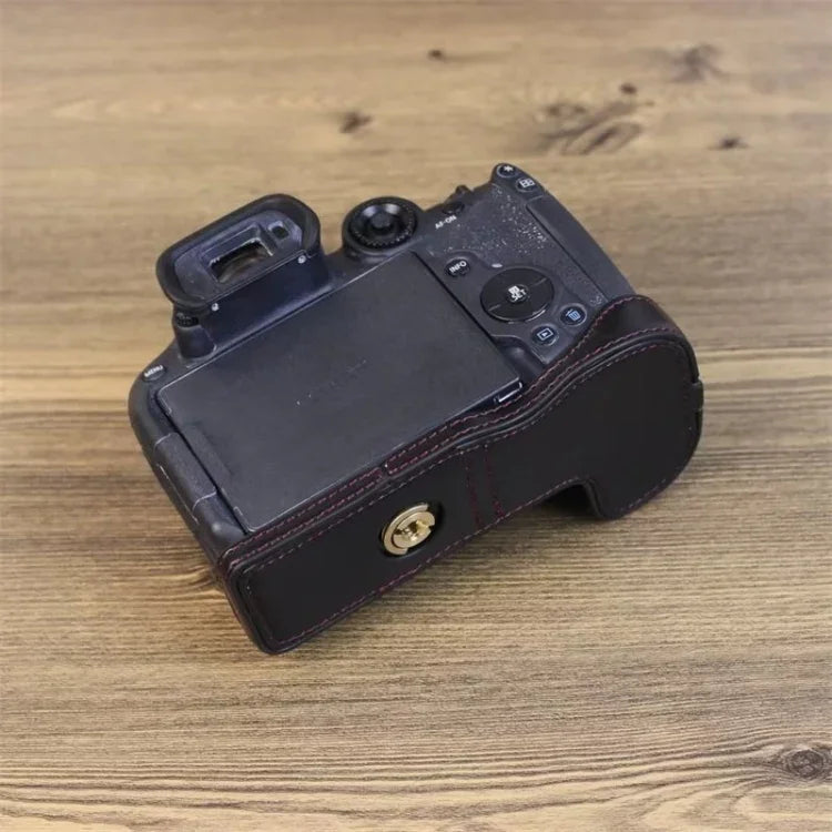 ฐานเคสหนัง PU ครึ่งตัวพร้อมเกลียว 1/4 นิ้ว สำหรับ Canon EOS R7, สำหรับ Canon EOS R7