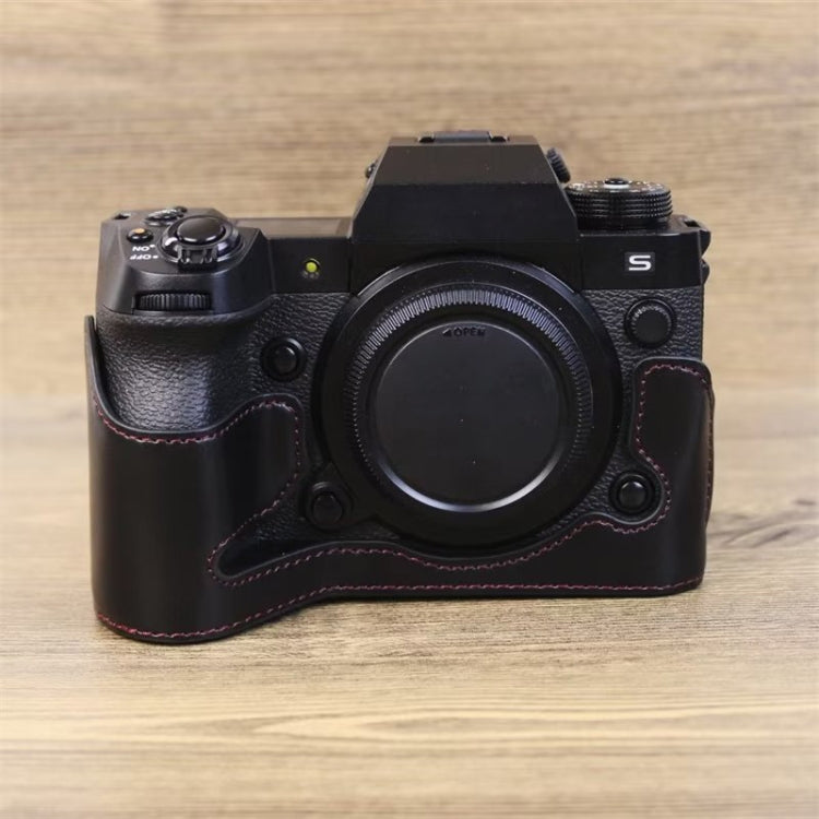 ฐานเคสหนัง PU ครึ่งตัวสำหรับกล้อง Fujifilm XH2S ขนาดเกลียว 1/4 นิ้ว, สำหรับ Fujifilm XH2S