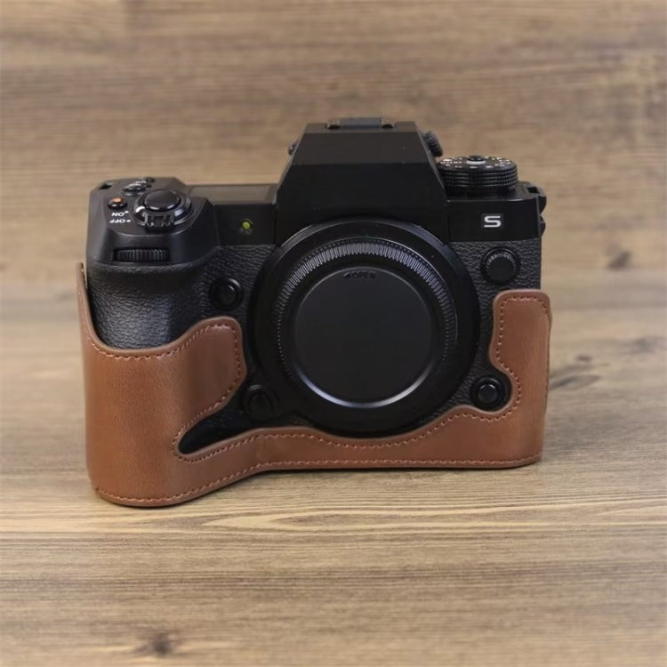 ฐานเคสหนัง PU ครึ่งตัวสำหรับกล้อง Fujifilm XH2S ขนาดเกลียว 1/4 นิ้ว, สำหรับ Fujifilm XH2S