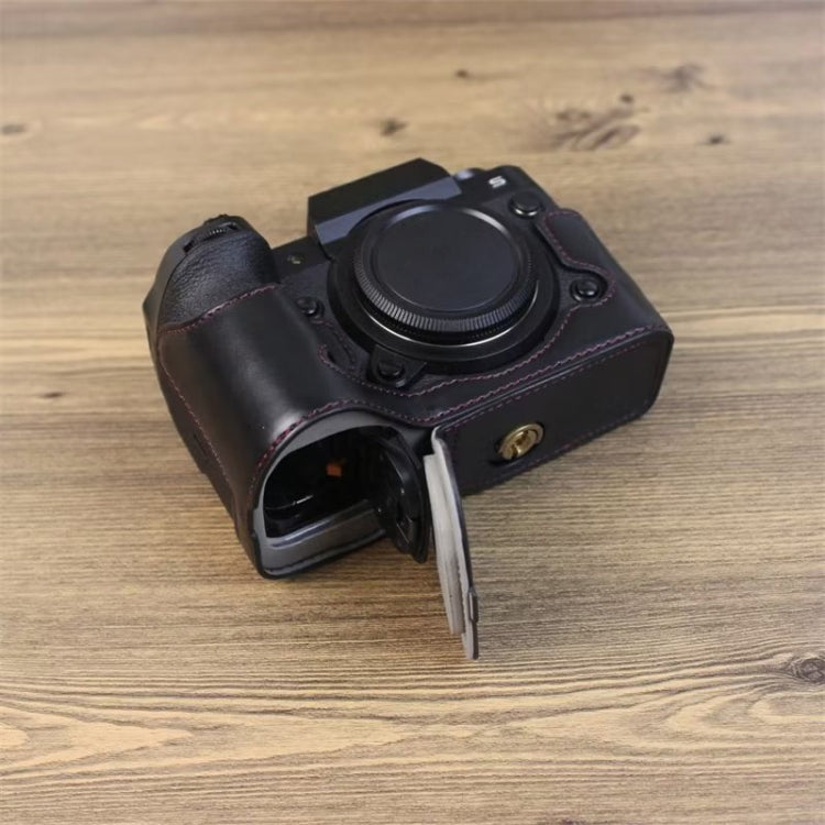 ฐานเคสหนัง PU ครึ่งตัวสำหรับกล้อง Fujifilm XH2S ขนาดเกลียว 1/4 นิ้ว, สำหรับ Fujifilm XH2S