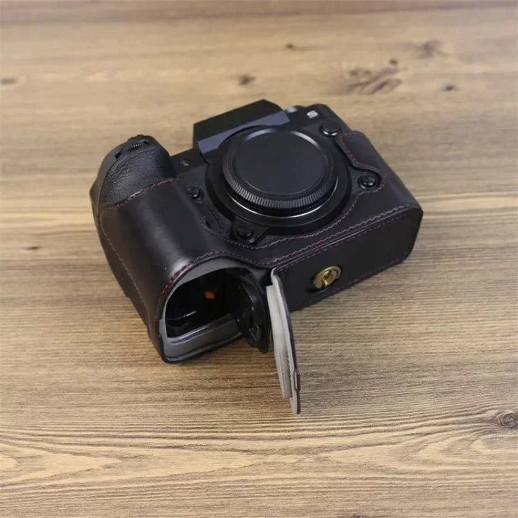 ฐานเคสหนัง PU ครึ่งตัวสำหรับกล้อง Fujifilm XH2S ขนาดเกลียว 1/4 นิ้ว, สำหรับ Fujifilm XH2S