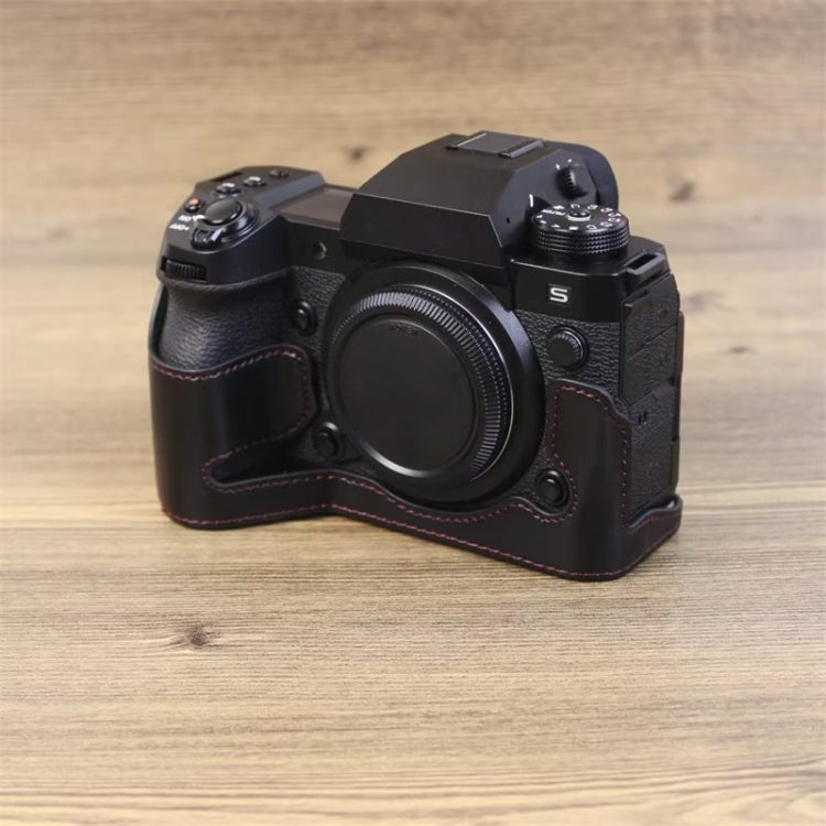 ฐานเคสหนัง PU ครึ่งตัวสำหรับกล้อง Fujifilm XH2S ขนาดเกลียว 1/4 นิ้ว, สำหรับ Fujifilm XH2S