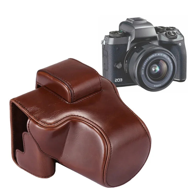 กระเป๋าเคสหนัง PU สำหรับกล้องทั้งตัวพร้อมสายสะพายสำหรับ Canon EOS M5, สำหรับ EOS M5