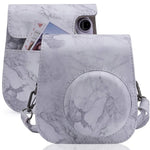เคสหนังเต็มตัวลายหินอ่อนพร้อมสายสะพายสำหรับกล้อง FUJIFILM instax mini 11 / 9 / 8