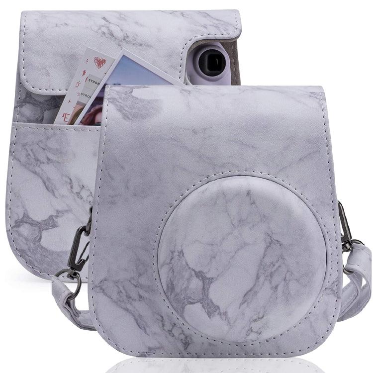 เคสหนังเต็มตัวลายหินอ่อนพร้อมสายสะพายสำหรับกล้อง FUJIFILM instax mini 11 / 9 / 8