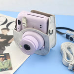 เคสหนังเต็มตัวลายหินอ่อนพร้อมสายสะพายสำหรับกล้อง FUJIFILM instax mini 11 / 9 / 8