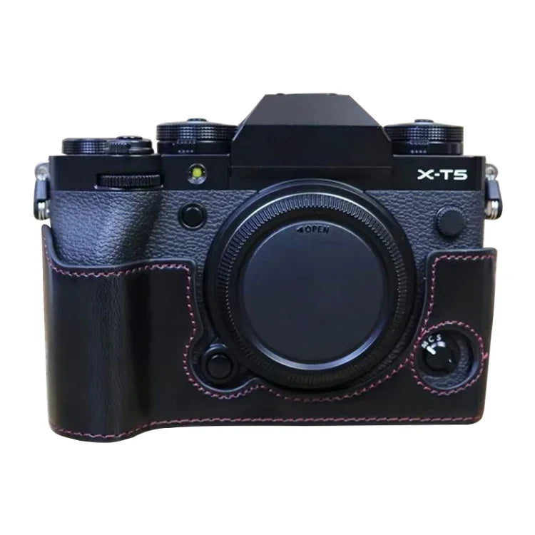 ฐานเคสหนัง PU ครึ่งตัวพร้อมเกลียว 1/4 นิ้วสำหรับกล้อง FUJIFILM X-T5, สำหรับ FUJIFILM X-T5