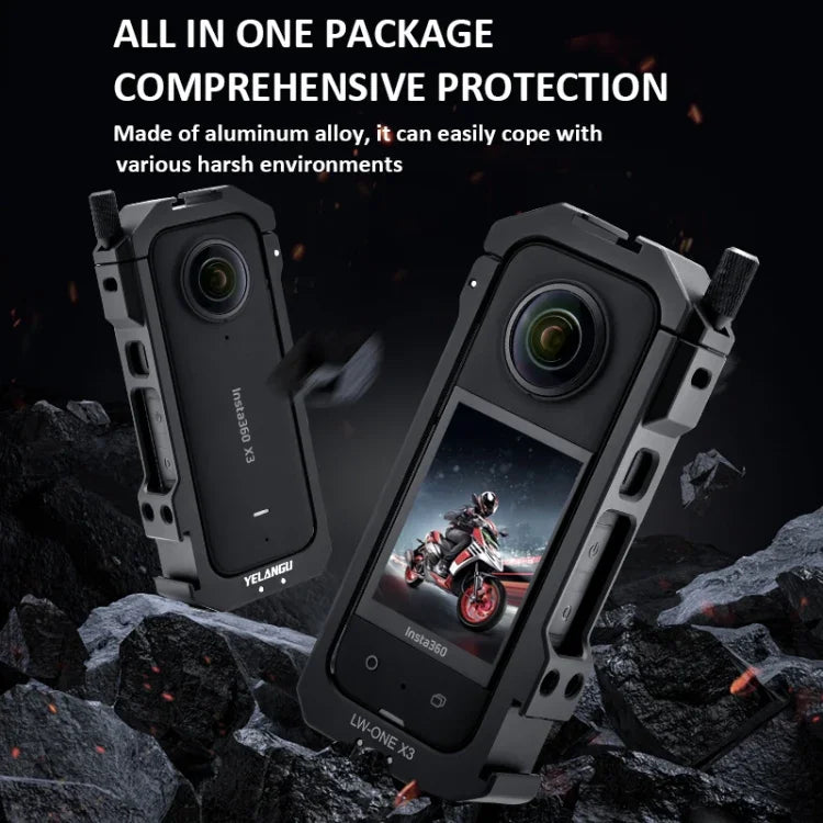 เคสกรอบโลหะสำหรับ Insta360 X3 YELANGU LW-ONE X3 ขยายกรอบ, LW-ONE X3