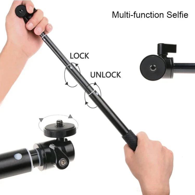 ขาตั้งกล้องแบบพับได้พร้อมด้ามจับความยาว 30-93 ซม. สำหรับ GoPro, Insta360, DJI และกล้องแอคชั่นอื่นๆ, โทรศัพท์, ความยาว: 30-93 ซม.