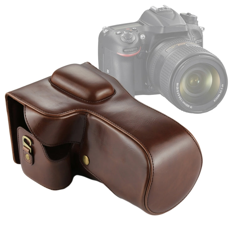 กระเป๋าเคสหนัง PU ครอบตัวกล้องสำหรับ Nikon D7200 / D7100 / D7000 (เลนส์ 18-200 / 18-140 มม.), สำหรับ D7200