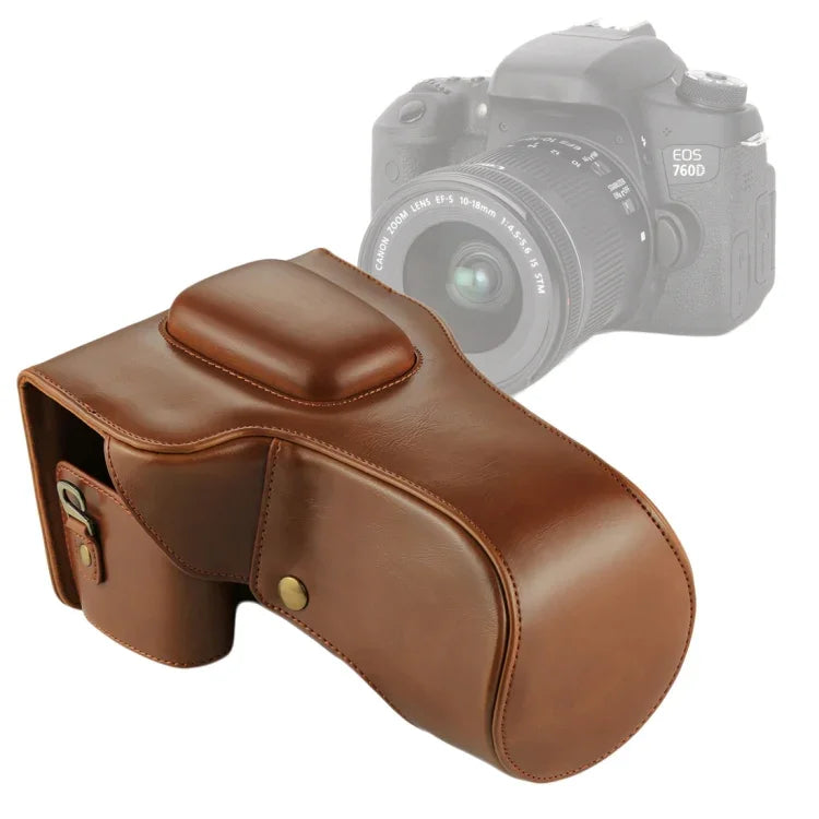 กระเป๋าเคสหนัง PU สำหรับกล้องเต็มตัว Canon EOS 760D / 750D (เลนส์ 18-135mm), สำหรับ EOS 760D