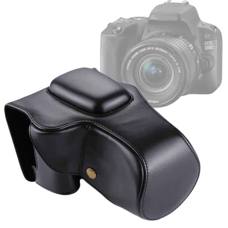 กระเป๋าเคสหนัง PU ครอบตัวกล้องสำหรับ Canon EOS 200D (เลนส์ 18-55mm), สำหรับ EOS 200D