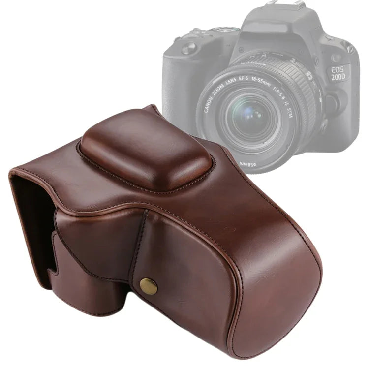 กระเป๋าเคสหนัง PU ครอบตัวกล้องสำหรับ Canon EOS 200D (เลนส์ 18-55mm), สำหรับ EOS 200D
