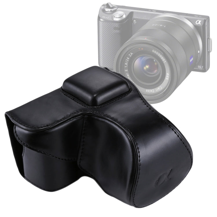 กระเป๋าเคสหนัง PU สำหรับกล้องทั้งตัวพร้อมสายสะพายสำหรับ Sony NEX 5N / 5R / 5T (เลนส์ 16-50mm / 18-55mm), สำหรับ Sony NEX 5N