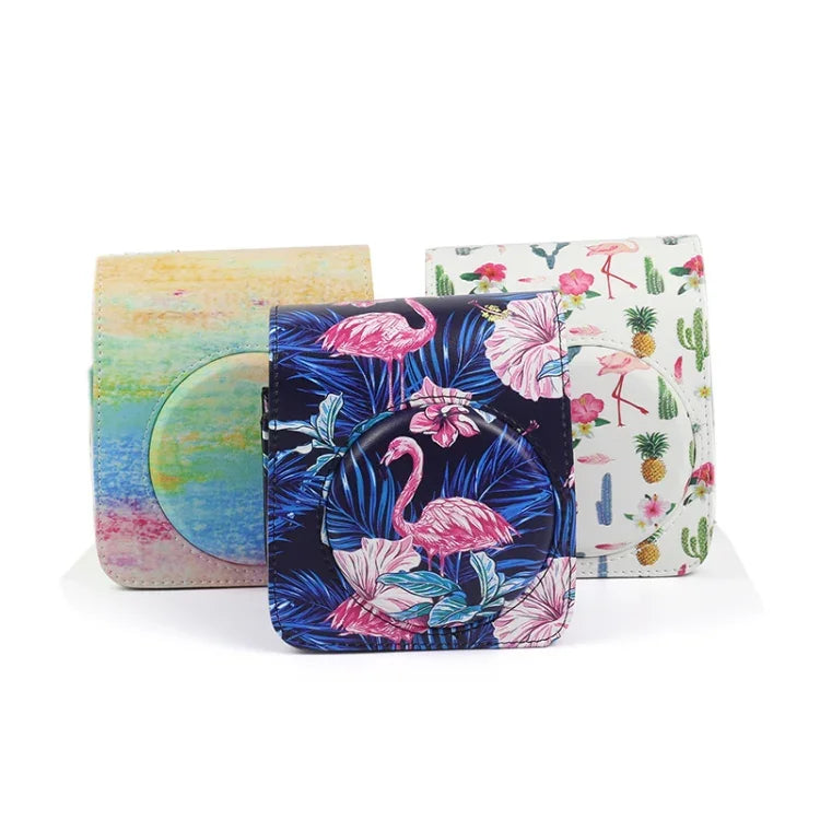 กระเป๋าเคสกล้องหนัง PU ลายภาพวาดน้ำมันรุ้ง สำหรับกล้อง FUJIFILM Instax Mini70, ลายภาพวาดน้ำมันรุ้ง