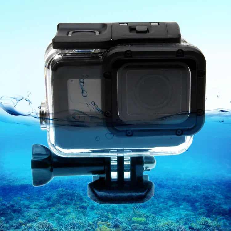 เคสกันน้ำลึก 30 เมตรสำหรับ GoPro HERO6 /5 พร้อมฝาหลังโปร่งแสงและตัวยึดพื้นฐานพร้อมสกรู ไม่ต้องถอดเลนส์ (GP413), เคสและฝาหลัง