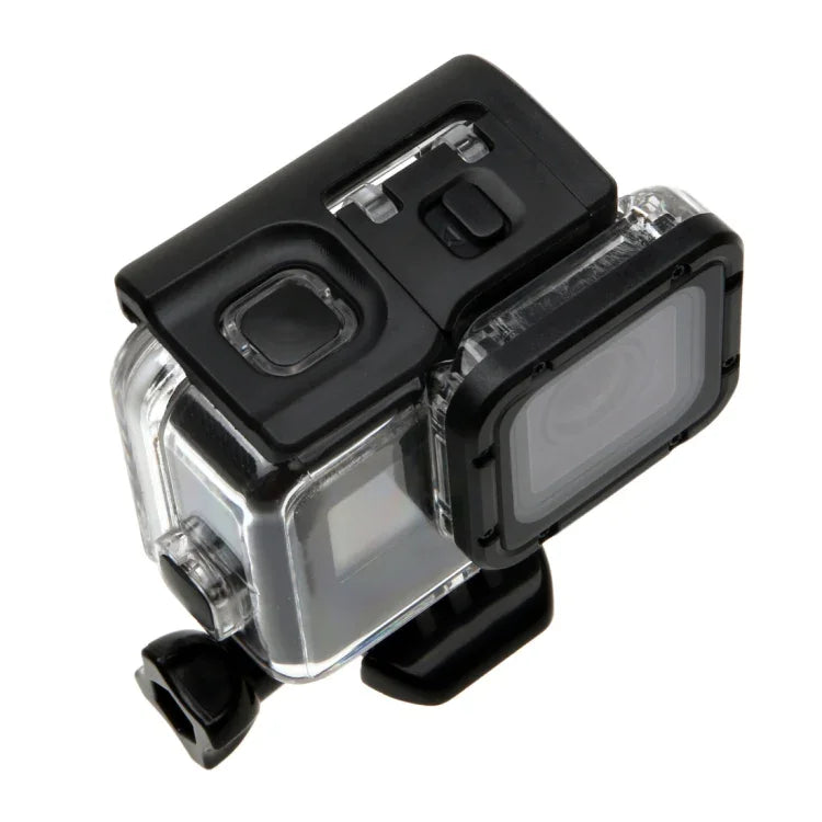 เคสกันน้ำลึก 30 เมตรสำหรับ GoPro HERO6 /5 พร้อมฝาหลังโปร่งแสงและตัวยึดพื้นฐานพร้อมสกรู ไม่ต้องถอดเลนส์ (GP413), เคสและฝาหลัง