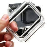เคสกันน้ำลึก 30 เมตรสำหรับ GoPro HERO6 /5 พร้อมฝาหลังโปร่งแสงและตัวยึดพื้นฐานพร้อมสกรู ไม่ต้องถอดเลนส์ (GP413), เคสและฝาหลัง