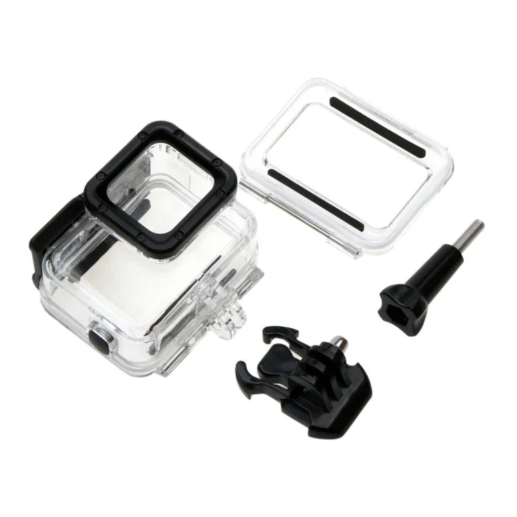 เคสกันน้ำลึก 30 เมตรสำหรับ GoPro HERO6 /5 พร้อมฝาหลังโปร่งแสงและตัวยึดพื้นฐานพร้อมสกรู ไม่ต้องถอดเลนส์ (GP413), เคสและฝาหลัง