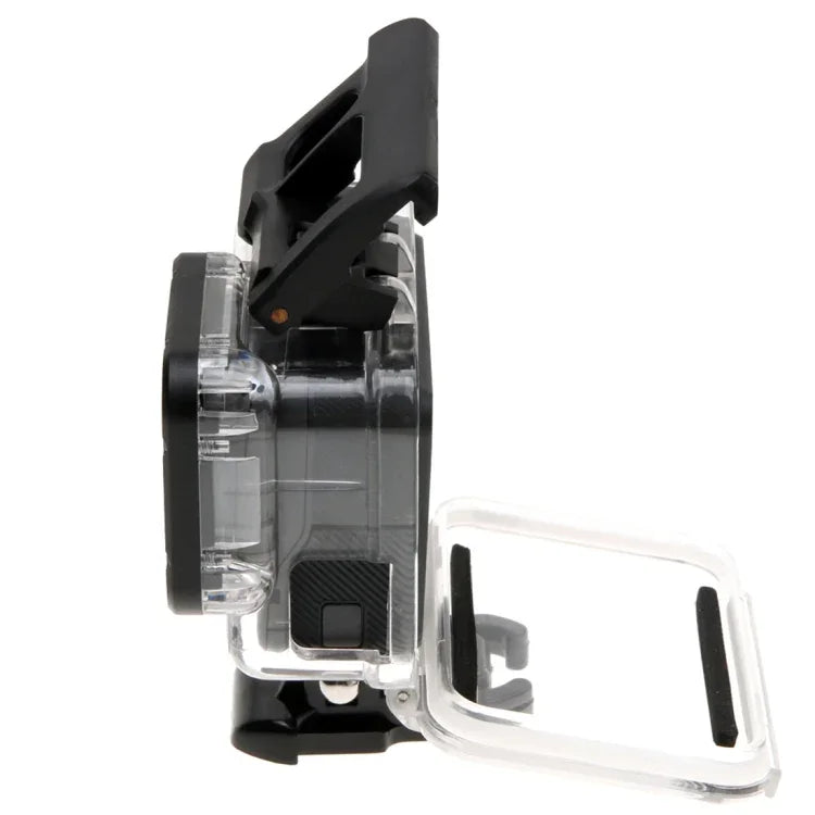 เคสกันกระแทกโครงกระดูกสำหรับ GoPro HERO6 /5 พร้อมฝาหลังโปร่งแสงและตัวยึดพื้นฐานพร้อมสกรู, ไม่ต้องถอดเลนส์, ฝาหลังโปร่งแสง