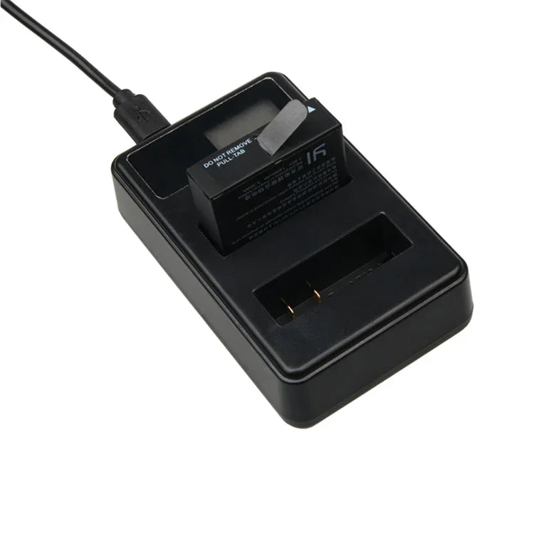 เครื่องชาร์จแบตเตอรี่คู่พร้อมหน้าจอ LCD และสาย USB สำหรับกล้อง Xiaoyi 4K Sport, แสดงสถานะแบตเตอรี่ (XM47), เครื่องชาร์จแบตเตอรี่หน้าจอ LCD