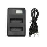 เครื่องชาร์จแบตเตอรี่คู่พร้อมหน้าจอ LCD และสาย USB สำหรับกล้อง Xiaoyi 4K Sport, แสดงสถานะแบตเตอรี่ (XM47), เครื่องชาร์จแบตเตอรี่หน้าจอ LCD