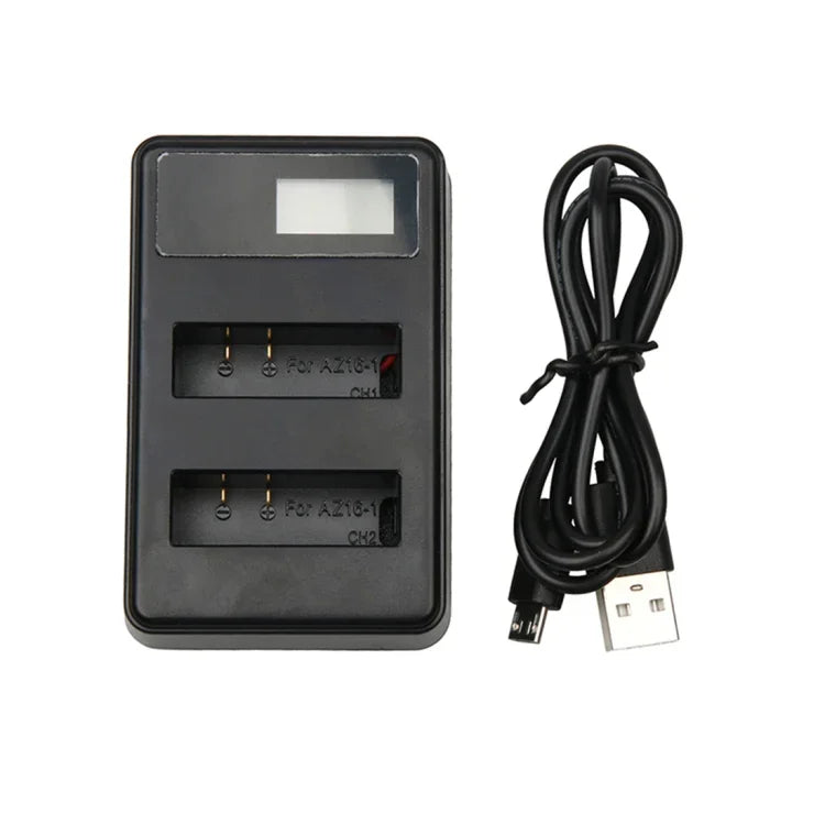 เครื่องชาร์จแบตเตอรี่คู่พร้อมหน้าจอ LCD และสาย USB สำหรับกล้อง Xiaoyi 4K Sport, แสดงสถานะแบตเตอรี่ (XM47), เครื่องชาร์จแบตเตอรี่หน้าจอ LCD