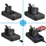ที่ชาร์จแบตเตอรี่คู่พร้อมจอ LCD สำหรับ SJCAM SJ7000 / SJ6000 / SJ5000 / SJ4000 แสดงสถานะแบตเตอรี่, สำหรับ SJCAM SJ7000