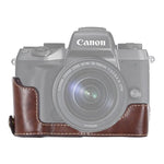 ฐานเคสกล้องหนัง PU ครึ่งตัวพร้อมเกลียว 1/4 นิ้ว สำหรับ Canon EOS M5, สำหรับ Canon M5