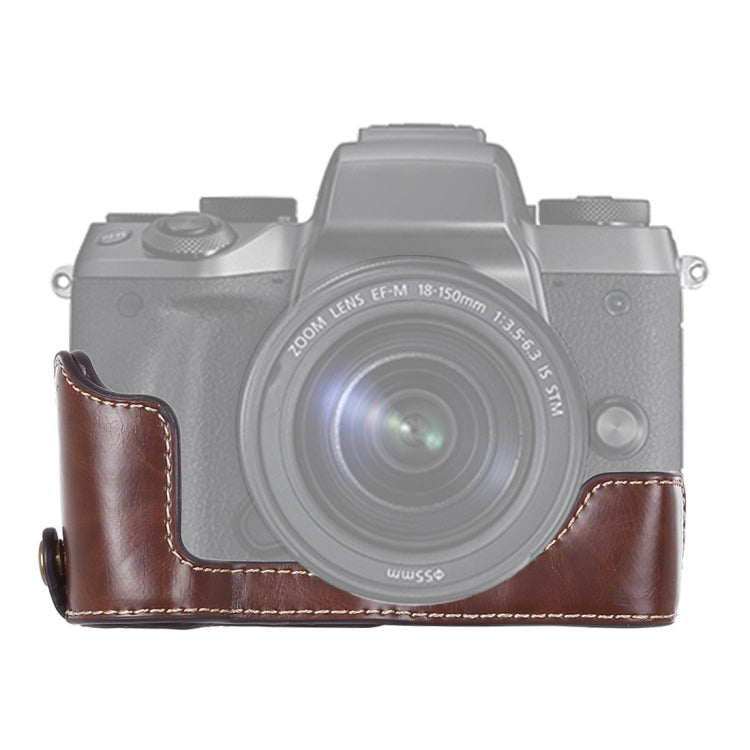ฐานเคสกล้องหนัง PU ครึ่งตัวพร้อมเกลียว 1/4 นิ้ว สำหรับ Canon EOS M5, สำหรับ Canon M5